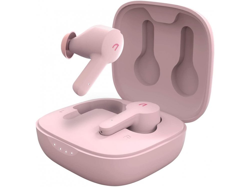 ABKO EC10 Bluetooth TWS Headphones with Active noise cancellation & Wireless Charging, Pink