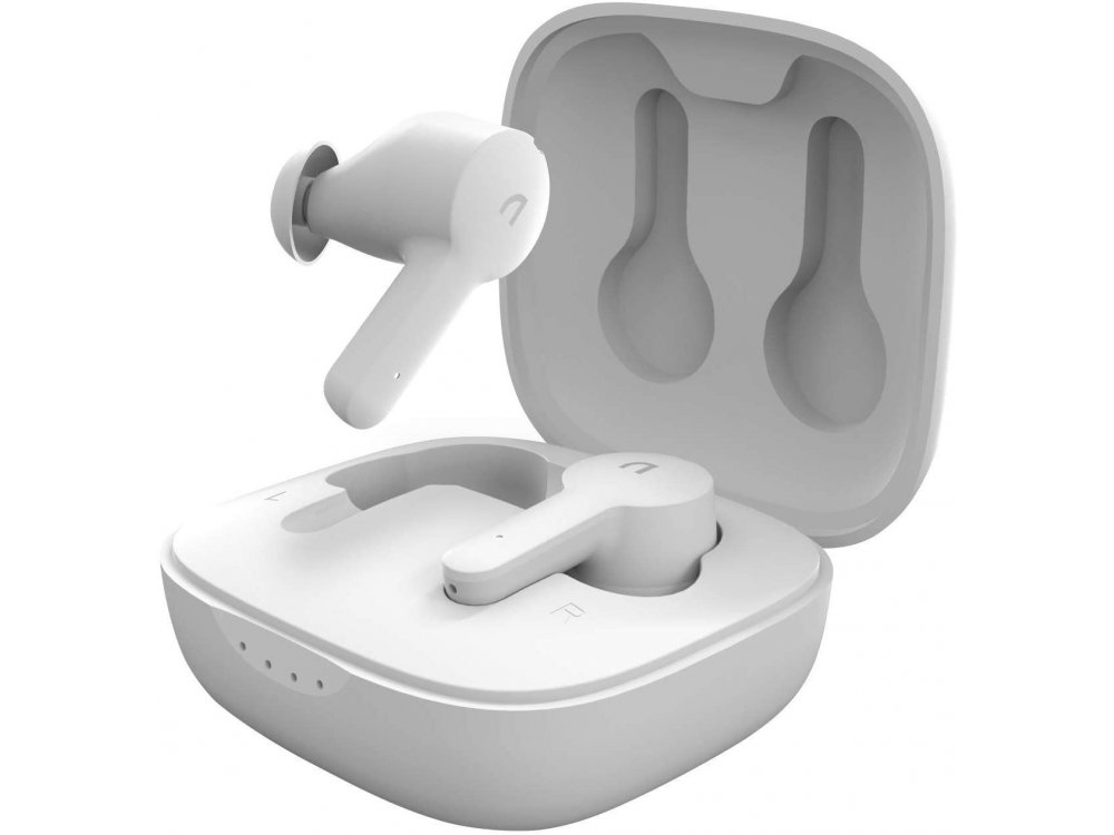 ABKO EC10 Bluetooth Ακουστικά TWS με Active noise cancellation & Ασύρματη Φόρτιση, White