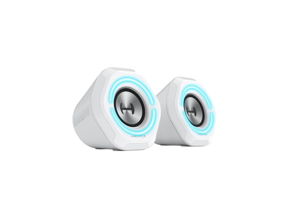 Edifier G1000 Computer Speakers 2.0 with RGB Lighting & Bluetooth, 10W Power, White