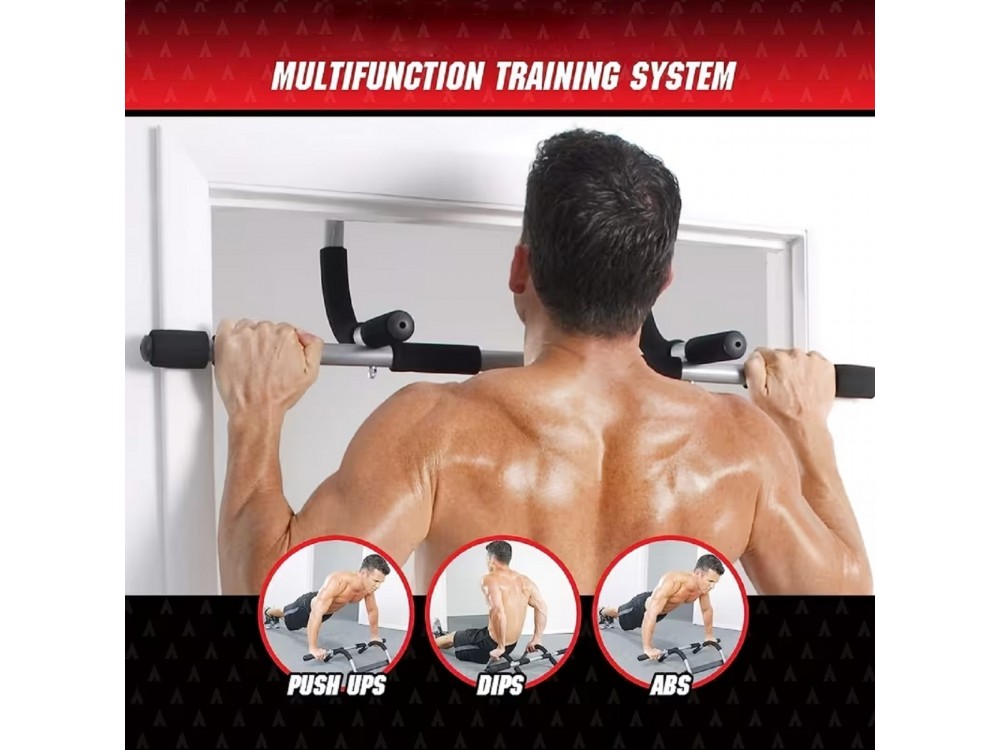 AJ Pull Up Bar, Μονόζυγο Πόρτας για Χρήστη έως 130kg, Black