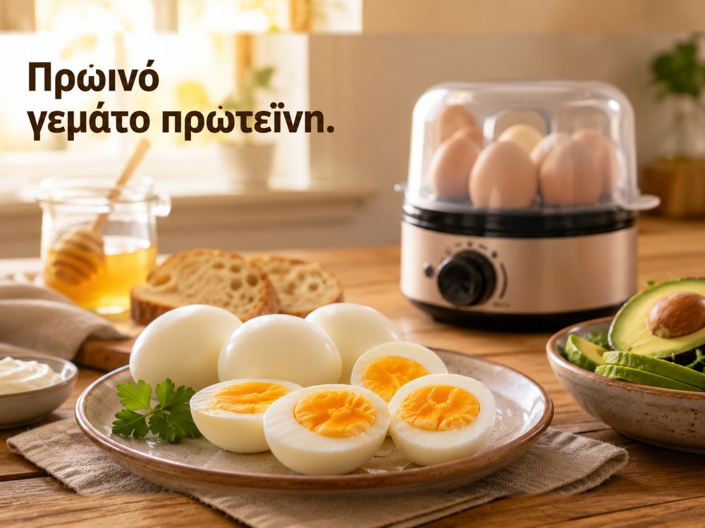 Emerio Egg Boiler, 7 Egg Boiler 400W BPA free, with 3 Boiling Levels & Voice Alerts, Inox