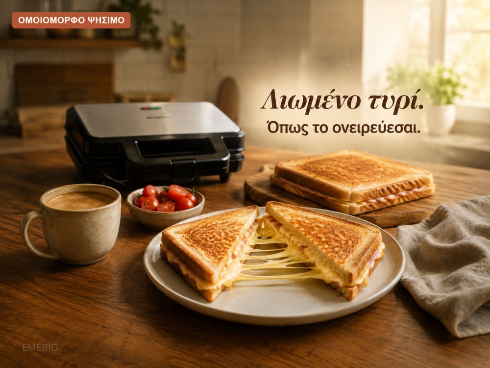 Emerio ST-109562.17 Toaster for 2 Toasts 900W - XXL Sandwich Toaster, Non-stick Griddle, Black