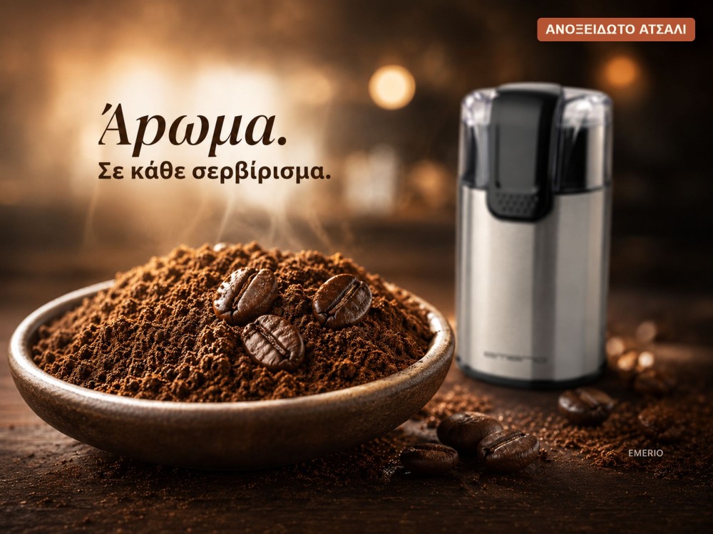 Emerio Electric Stainless Steel Coffee Grinder, 60gr capacity, Silver