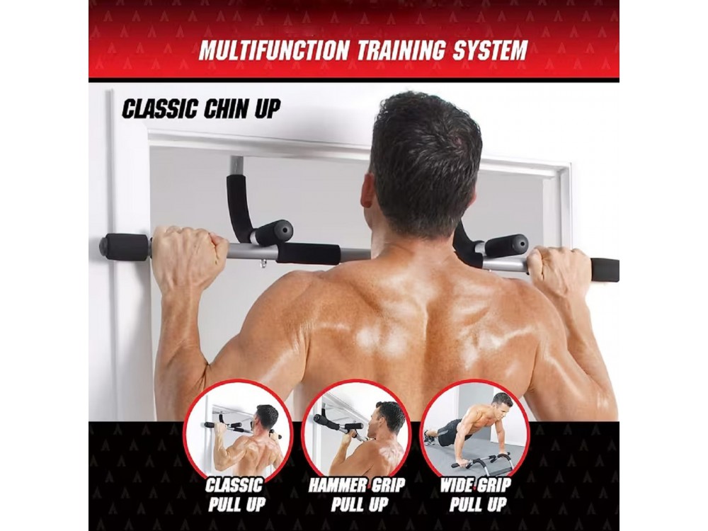 AJ Pull Up Bar, Μονόζυγο Πόρτας για Χρήστη έως 130kg, Black