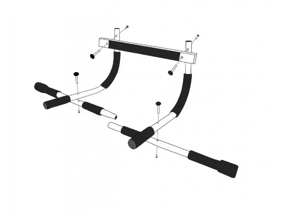 AJ Pull Up Bar, Μονόζυγο Πόρτας για Χρήστη έως 130kg, Black