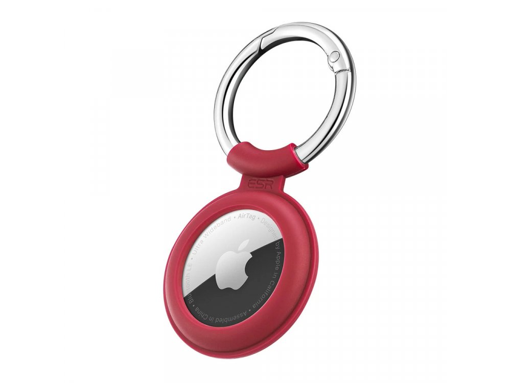 ESR Cloud AirTag Loop, Holder / Case for Apple AirTags, made of Silicone, with Keychain / Key Case, Red