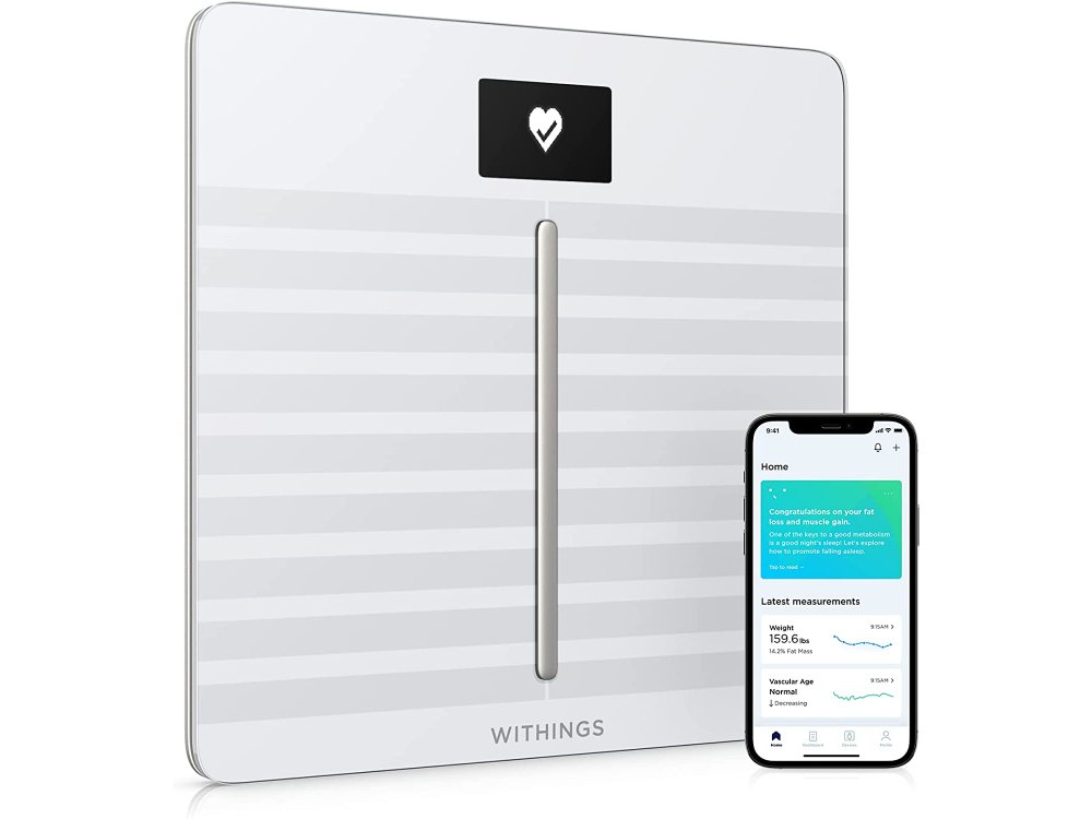 Withings Body Cardio, Smart Scale, Fat Meter, Body Mass Index with Fitness APP via Bluetooth & WiFi, White - WBS04-WHT
