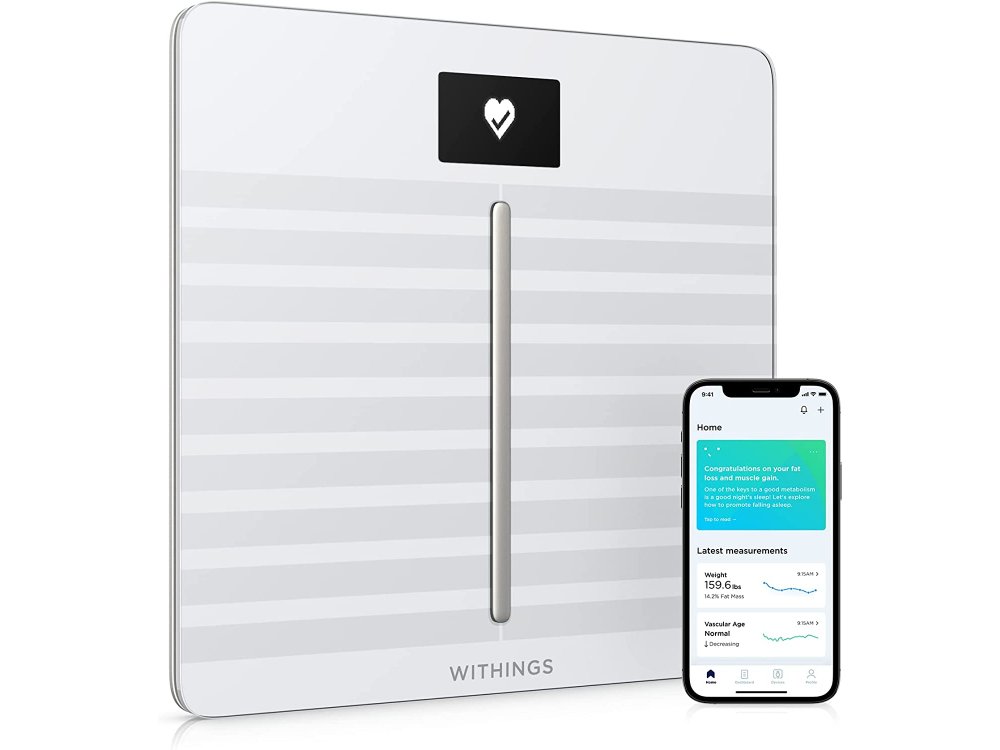 Withings Body Cardio, Έξυπνη ζυγαριά, Λιπομετρητής,Δείκτης Μάζας Σώματος με Fitness APP μέσω Bluetooth & WiFi, Λευκή - WBS04-WHT