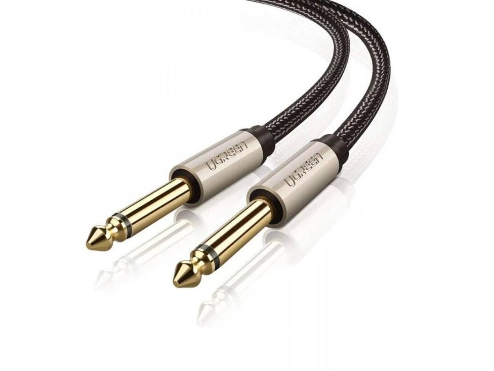 Ugreen 6.35mm Male to 6.35mm Male Καλώδιο 1/4" Auxiliary Stereo Audio Cable 10μ. Με Νάυλον Ύφανση - 40815