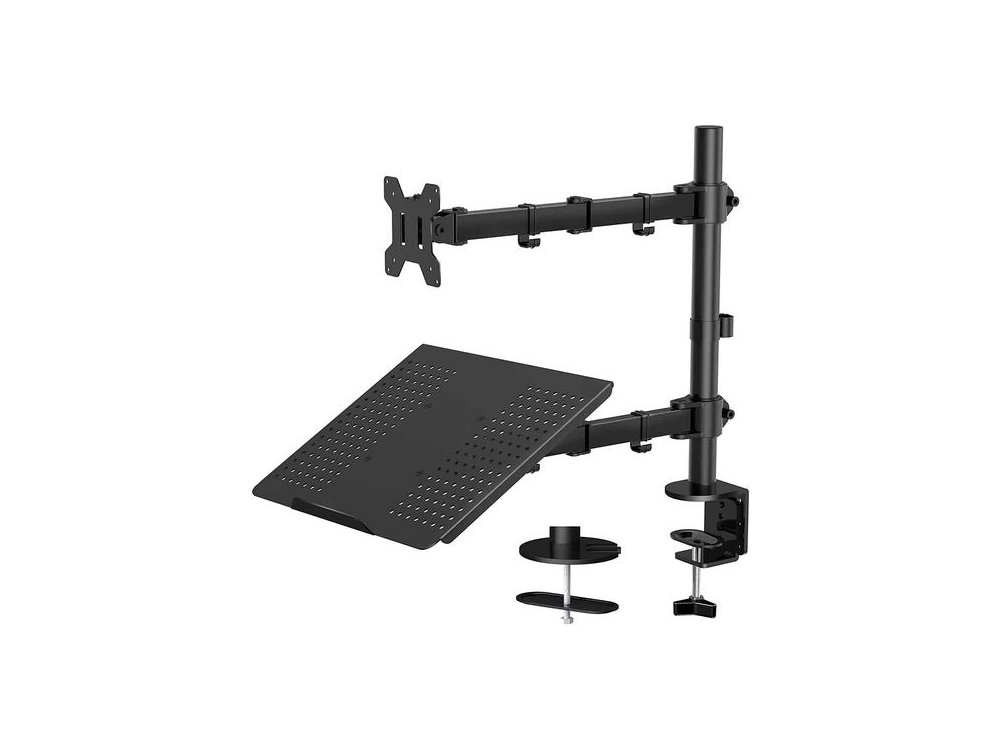 Nordic Dual Arm Desk Mount with Clamp, Βάση για Οθόνη & Laptop 13”-27”, έως 8kg - MM10