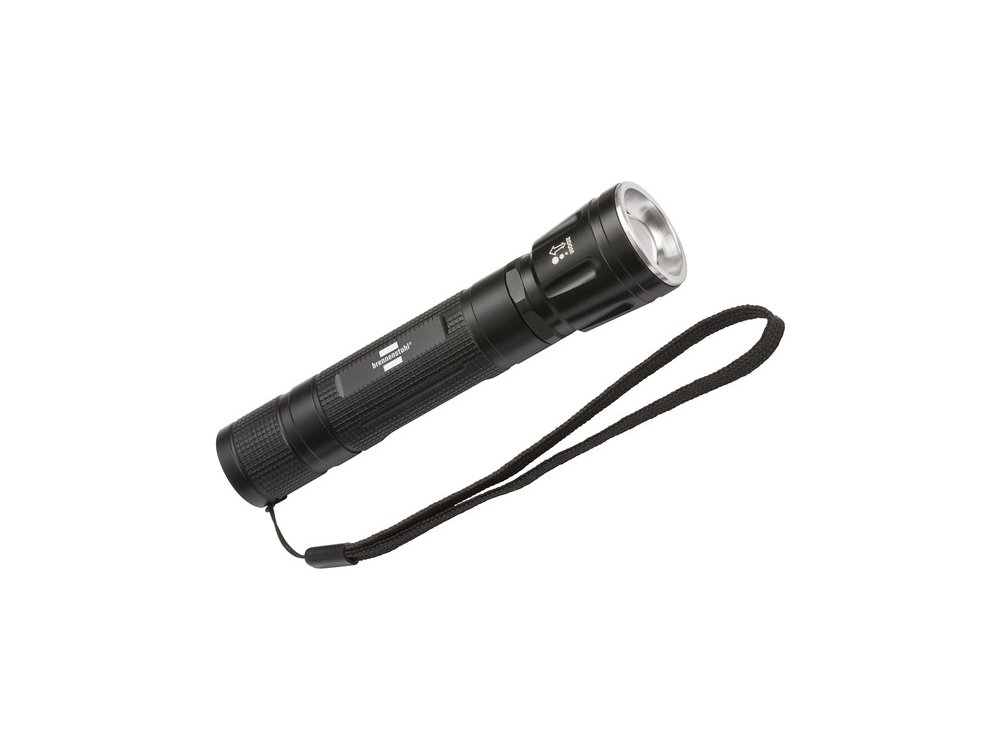 Brennenstuhl LuxPremium TL 300 AF Rechargeable Flashlight, 350 Lumens, CREE LED, Waterproof IP44 with Focus Function, Black