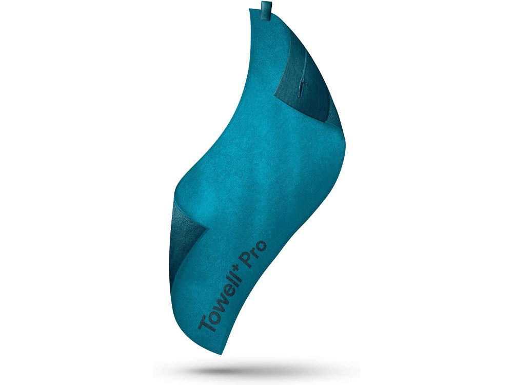 Stryve Towell + Pro Sports Towel, Fitness Towel with Magnetic Clip & Pocket Storage, Active Blue