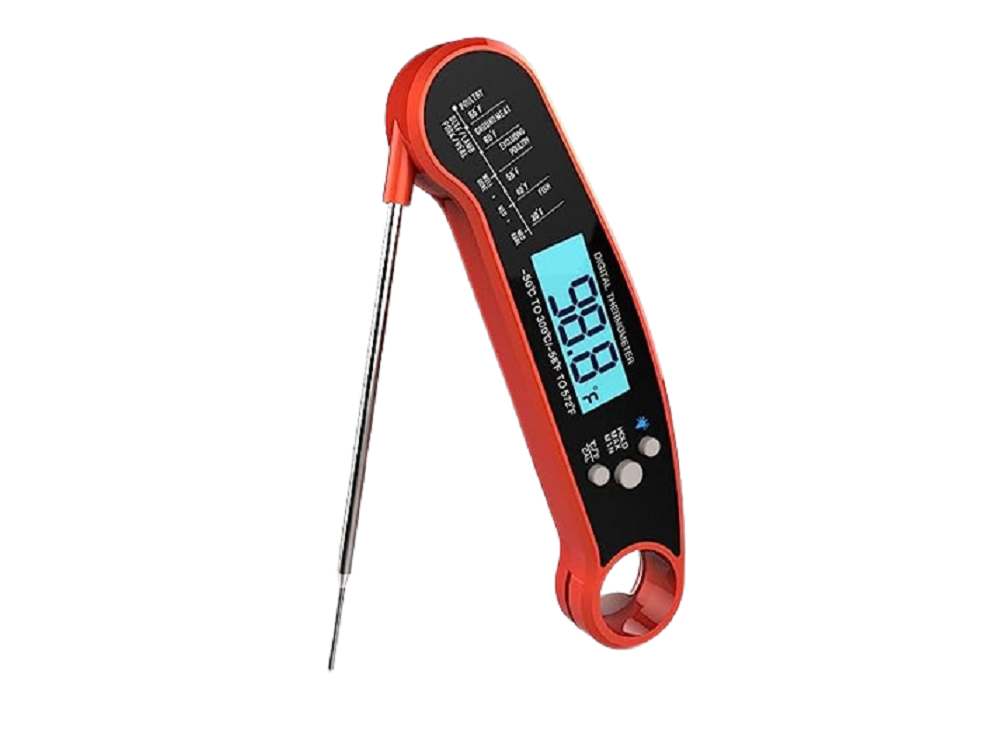 AJ Digital Meat Thermometer, Digital Cooking Thermometer with Spike and Illuminated Display