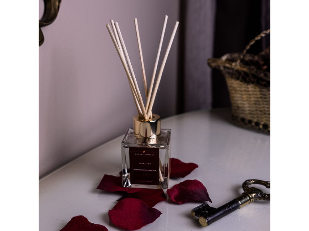 Luxury Candles Salted Caramel Diffuser, Αρωματικό Χώρου 100ml με Άρωμα Salted Caramel, με Sticks από Bamboo
