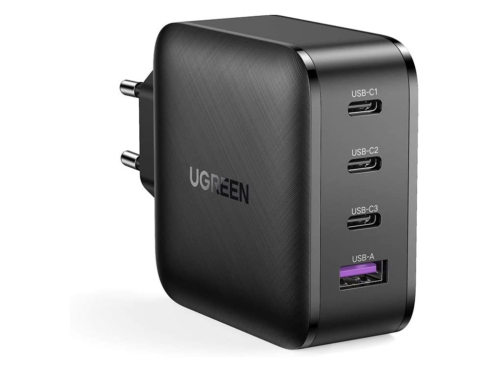 Ugreen 4-Port 3C1A PD Fast Charger, 65W GaN with Power Delivery, PPS, Quick Charge 4.0, FCP, AFC - 70774