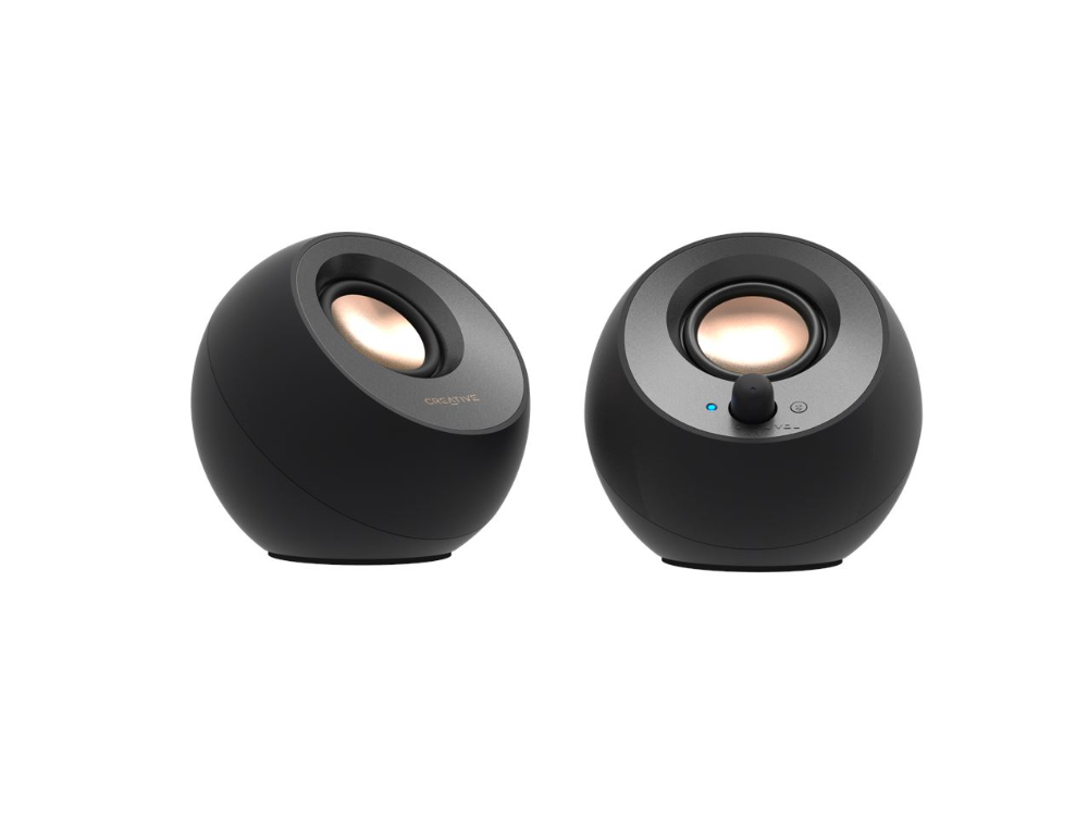Creative Pebble V3 Computer Speakers 2.0 with 8W Power & Bluetooth 5.0, Black - OPEN PACKAGE