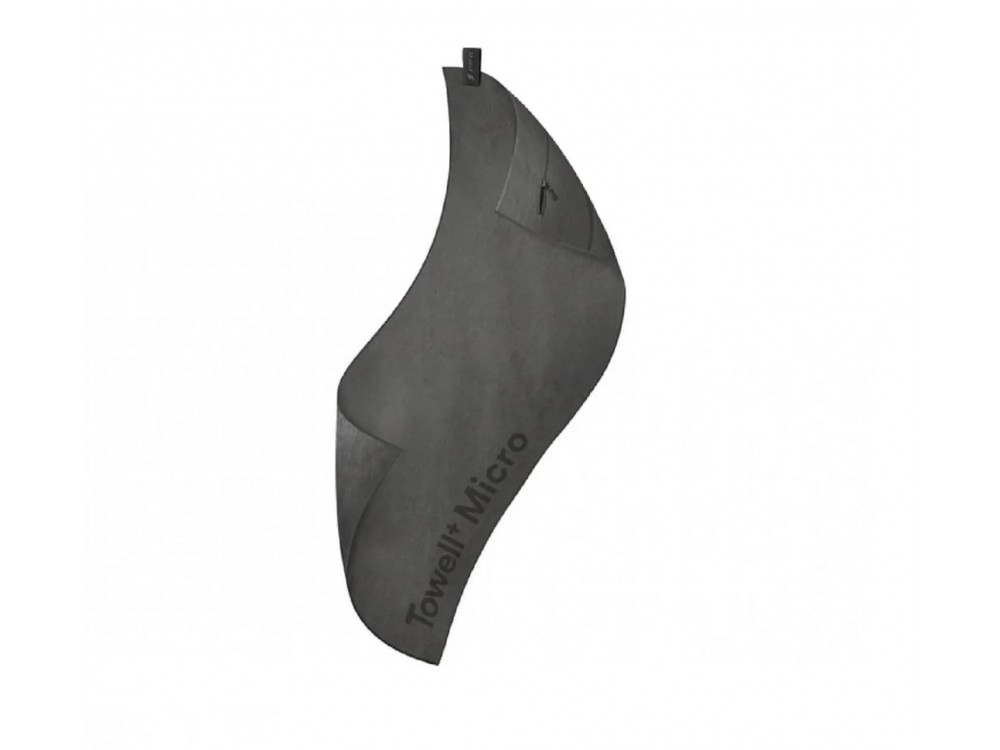 Stryve Towell+ Micro in microfibre Sports Towel 105 x 42.5cm, Πετσέτα Γυμναστικής Mικροϊνών με Τσέπη Αποθήκευσης, Iron Grey