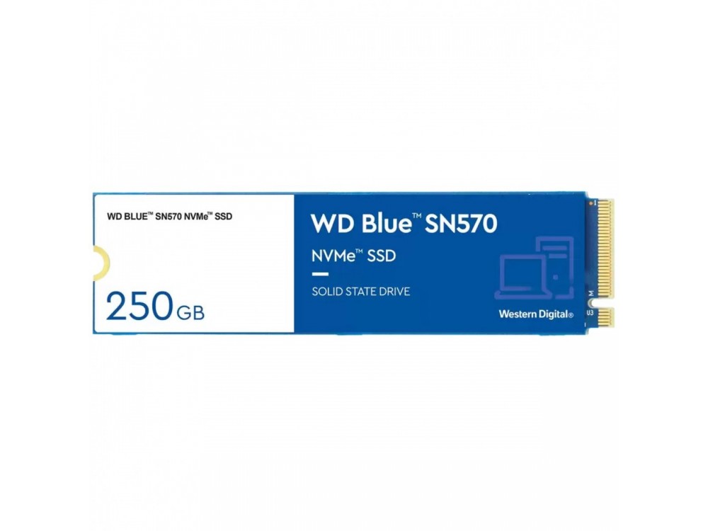 Western Digital BLUE SN570 250GB SSD NVMe Hard Drive, 3D M.2 2280 NVMe PCIe Gen3