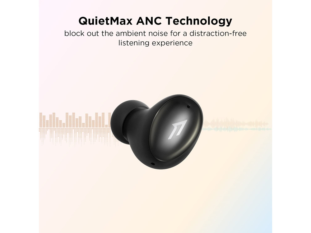 1MORE ColorBuds 2 Noise Cancelling Bluetooth 5.2 TWS Headphones with CVC 8.0 Mic, Support aptX / AAC & Wireless Charging, Black