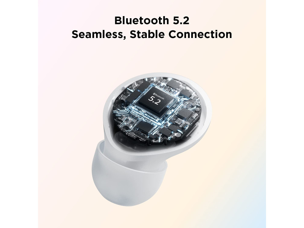 1MORE ColorBuds 2 Noise Cancelling Bluetooth 5.2 TWS Headphones with CVC 8.0 Mic, Support aptX / AAC & Wireless Charging, White