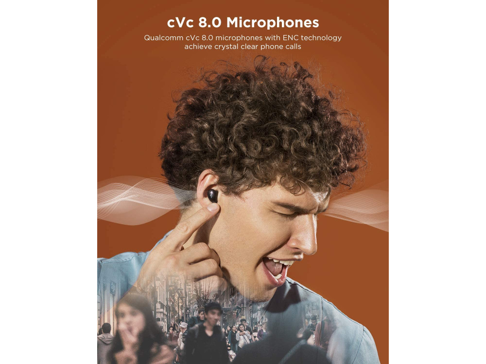 1MORE ColorBuds Bluetooth 5.0 Ακουστικά TWS με CVC 8.0 Mic & Υποστήριξη aptX / AAC, Black