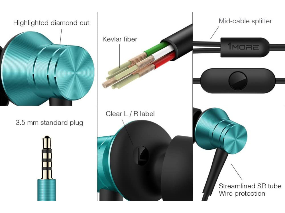 1MORE Piston Fit Ακουστικά In-ear Hands free με Noise Isolation, Phone Control & MEMS Mic, Blue