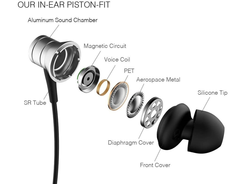 1MORE Piston Fit Headphones In-ear Hands free with Noise Isolation, Phone Control & MEMS Mic, Silver