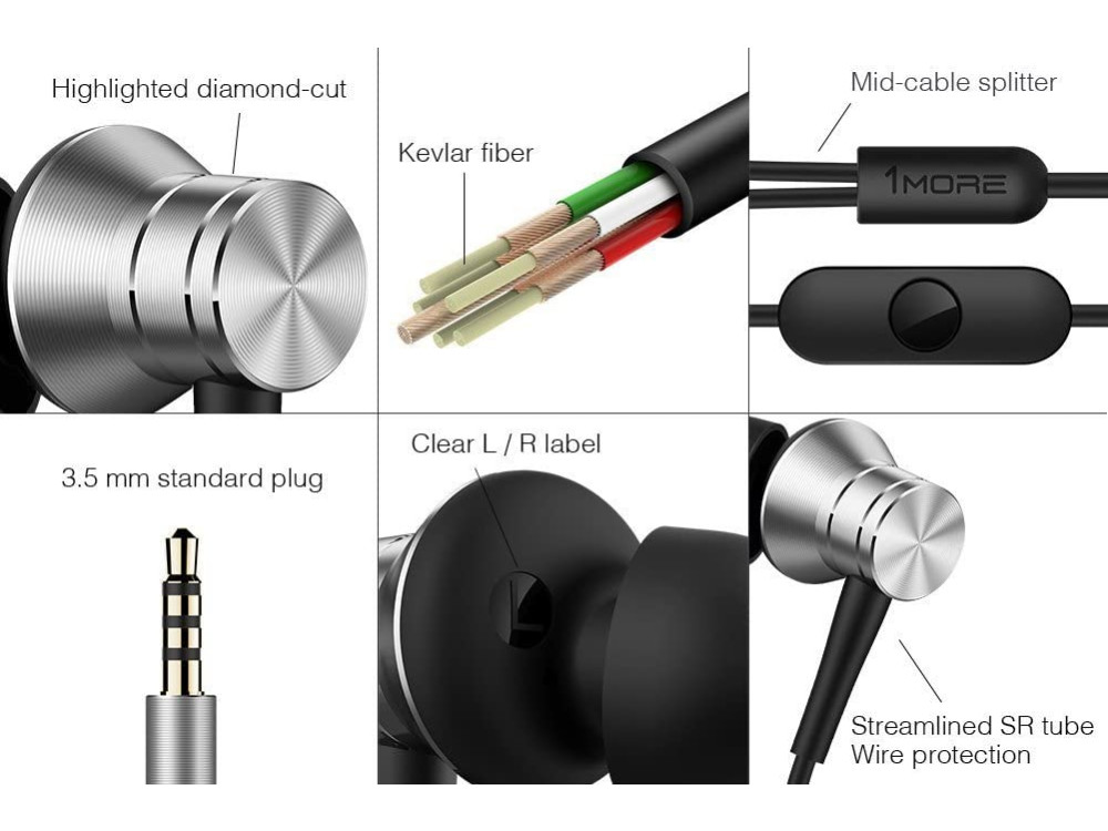 1MORE Piston Fit Ακουστικά In-ear Hands free με Noise Isolation, Phone Control & MEMS Mic, Silver