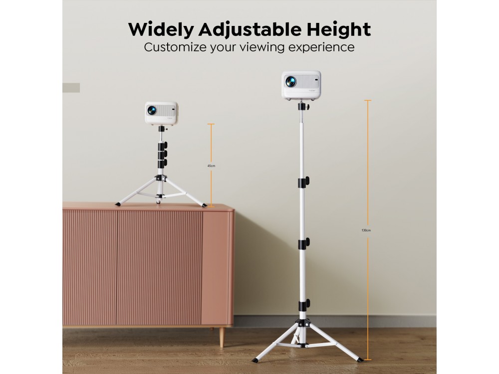 Yaber YH-130 Universal Projector Holder,  Projector tripod Stand, Adjustable 45-130cm, White