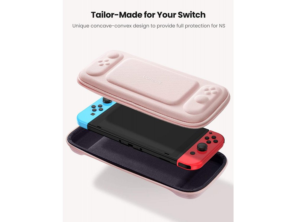 Ugreen Nintendo Switch Carrying Case for Device & Accessories & Games - 20446, Sakura Pink