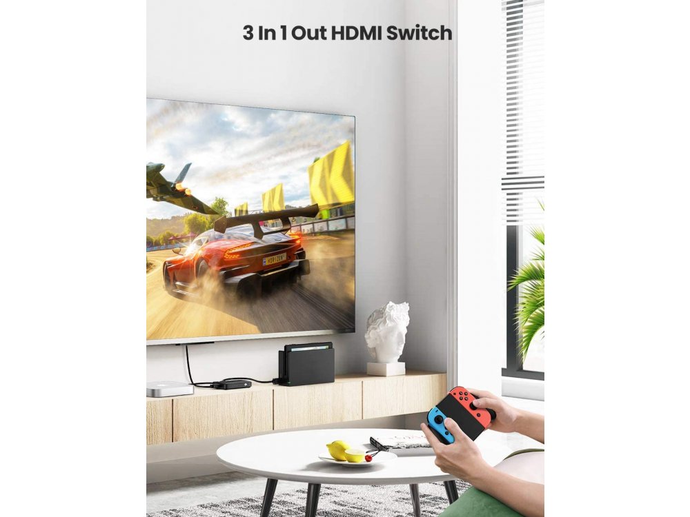 Ugreen HDMI 3-1 Switch 4K, 3 Είσοδοι / 1 Έξοδος, με Remote - 80125