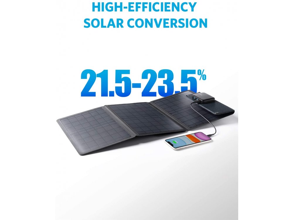 Anker PowerPort Solar 24W Foldable Solar Charger 3 Θυρών Ηλιακός Φορτιστής - A2424011