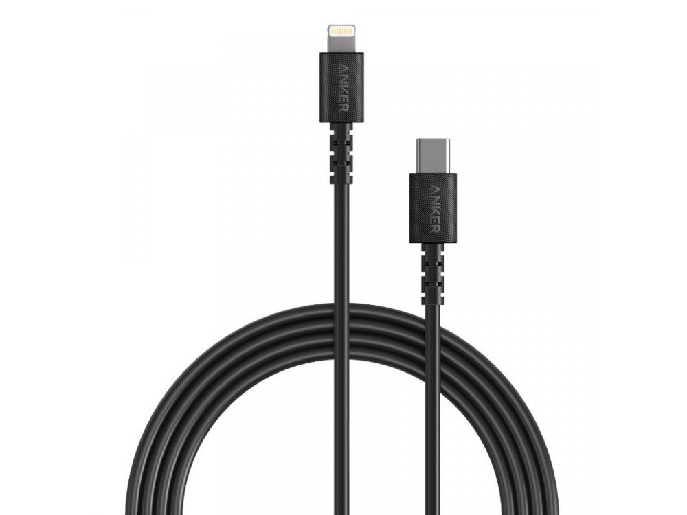 Anker PowerLine Select 1.8μ. Lightning Καλώδιο σε USB-C για Apple iPhone / iPad / iPod MFi & PD Φόρτιση, Μαύρο - A8613G11