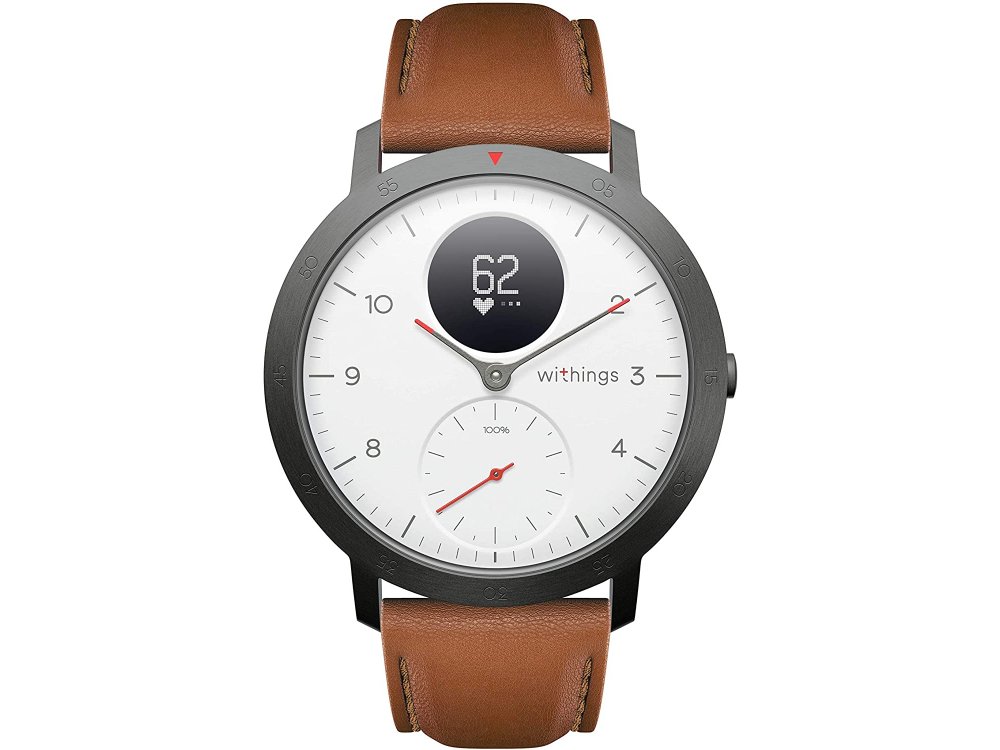 Withings Scanwatch Leather Strap, Δερμάτινο Λουράκι / Μπαντ για Smartwatch Scanwatch / Steel HR / Move κ.α., Καφέ