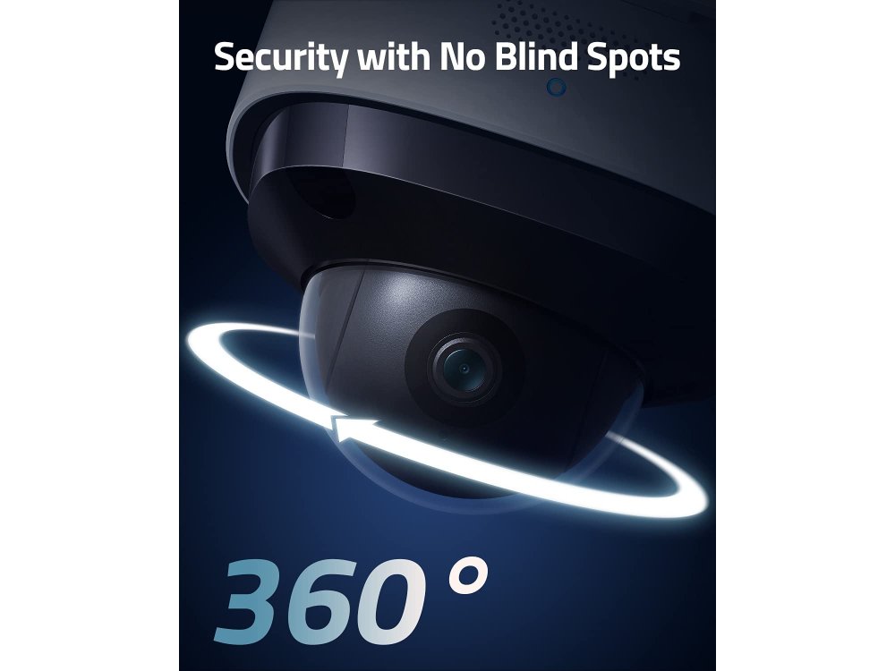 Anker eufy Security Floodlight Cam 2 Pro, IP Camera 2K, 360 ° Pan & Tilt with 3 Lights, 3000 -Lumen, AI Subject Track - T8423G22