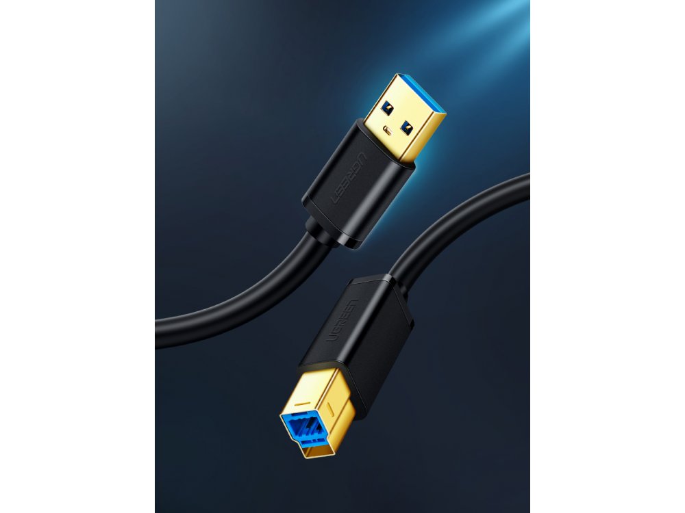 Ugreen USB 3.0 σε USB-B Καλώδιο Printer / Scanner Cable 2μ. - 10372, Μαύρο