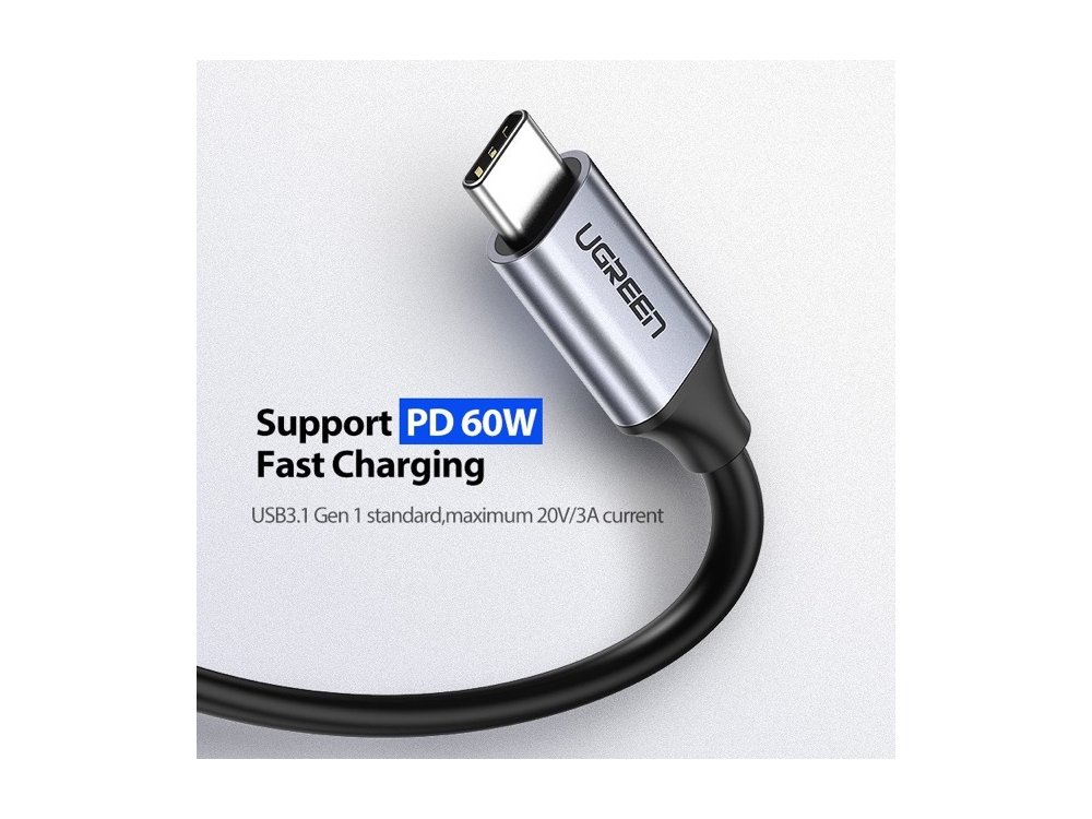 Ugreen USB-C to USB-C 3.1 Gen2 1.5m cable. with Aluminum connectors - 50751, Black