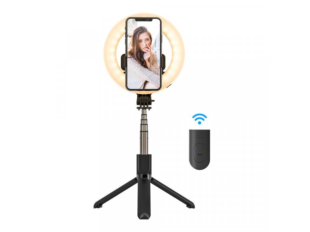 BlitzWolf BW-BS8 Pro Selfie Stick & Τρίποδο με Ring Light & Remote