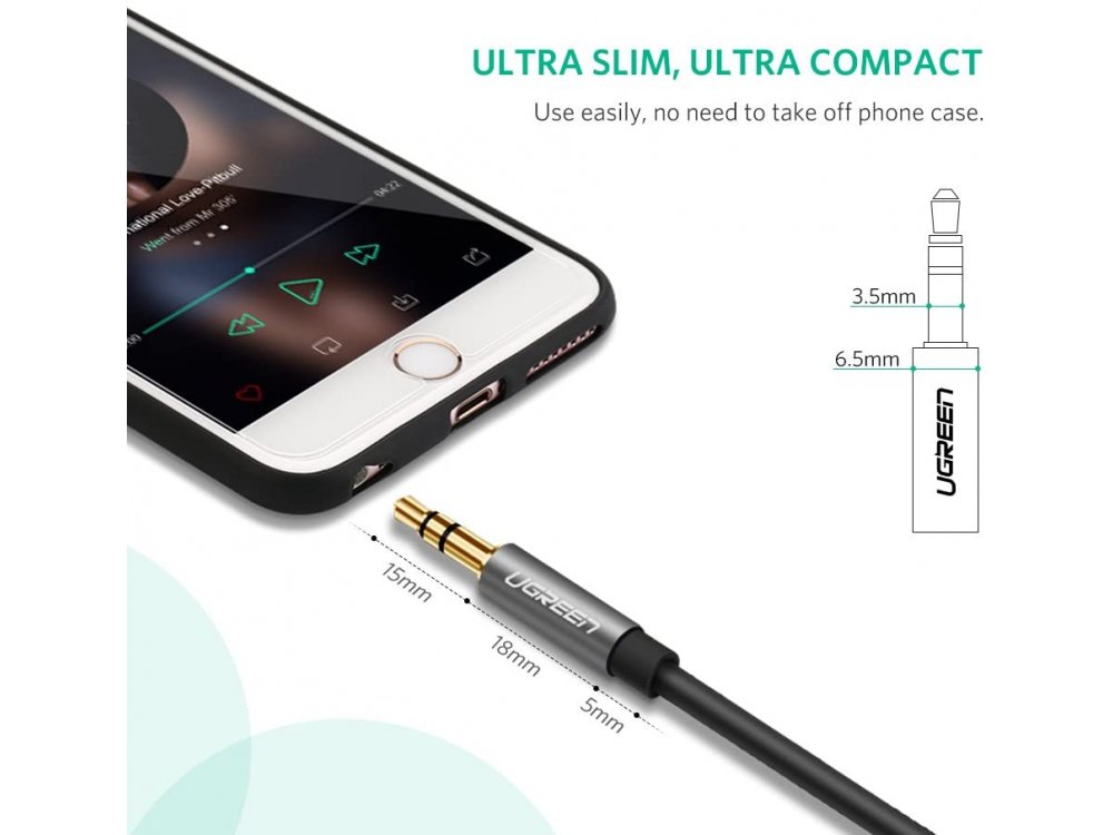 Ugreen AUX cable 3m. Stereo Male to Female 3.5mm - 10595