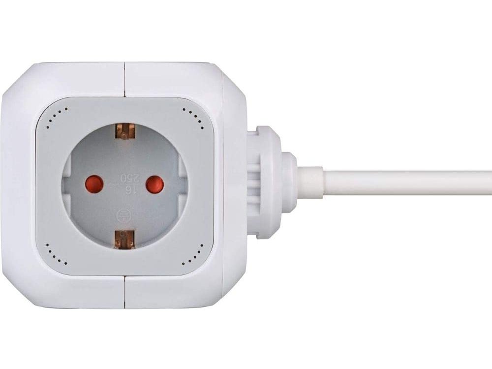 Brennenstuhl Alea PowerCube Multi-socket 4-socket with Mounting Base, 1.4M Cable, Light Gray