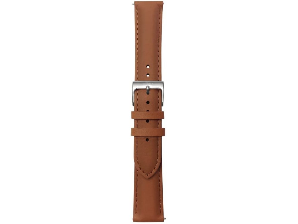 Withings Scanwatch Leather Strap, Δερμάτινο Λουράκι / Μπαντ για Smartwatch Scanwatch / Steel HR / Move κ.α., Καφέ