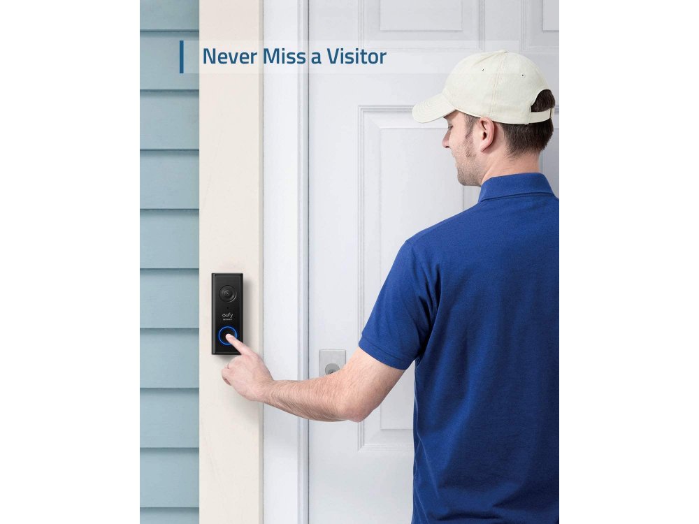 Anker Eufy Doorbell 2K Add-on, Eufy Chime Door Bell for use with EufyCam Center (HomeBase 2) - E8741021