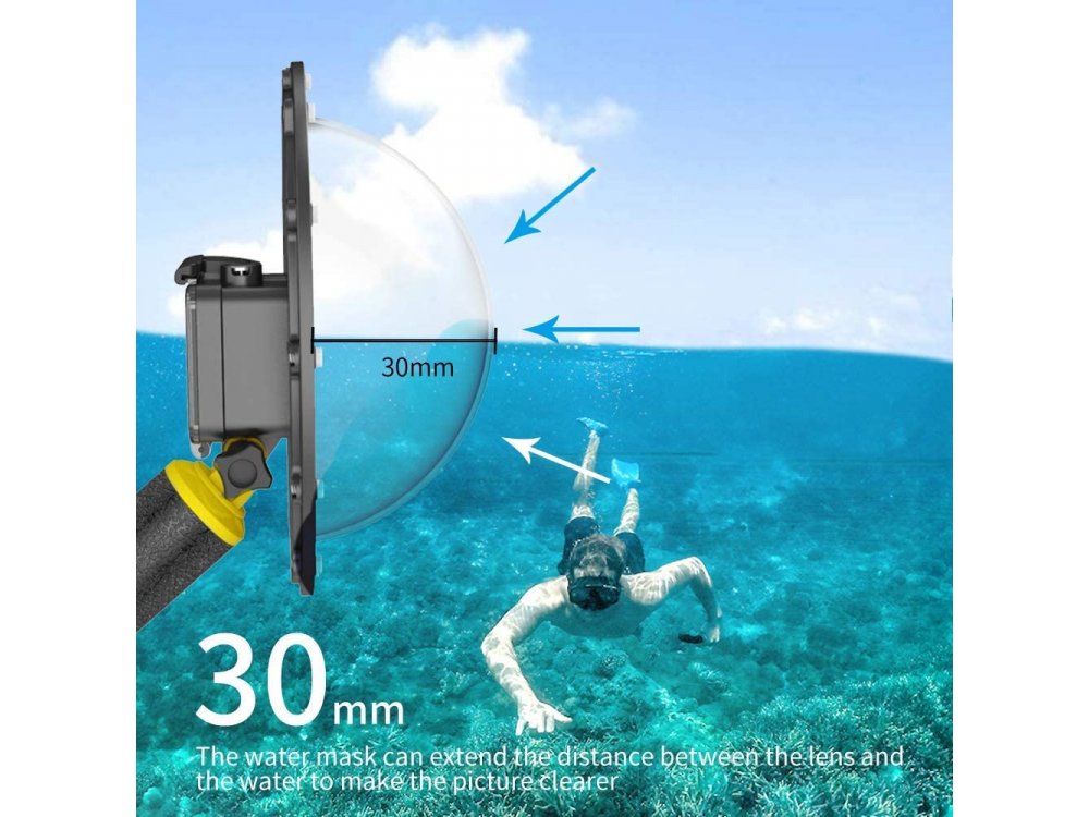 Telesin GoPro Hero 8 Diving Dome με Αδιάβροχη Θήκη + Floating Bobber Handle + Trigger - GP-DMP-T08