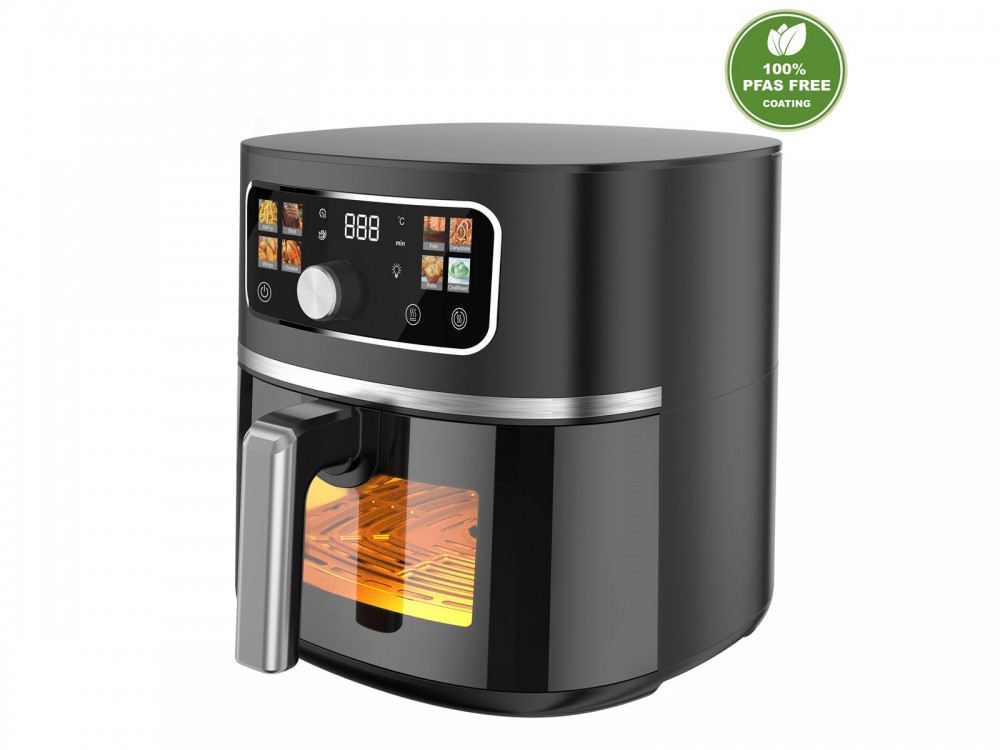 Emerio Air Fryer, XL 5.7lt Air Fryer for Healthy Cooking, PFAS-Free, Color Display + Viewing Window