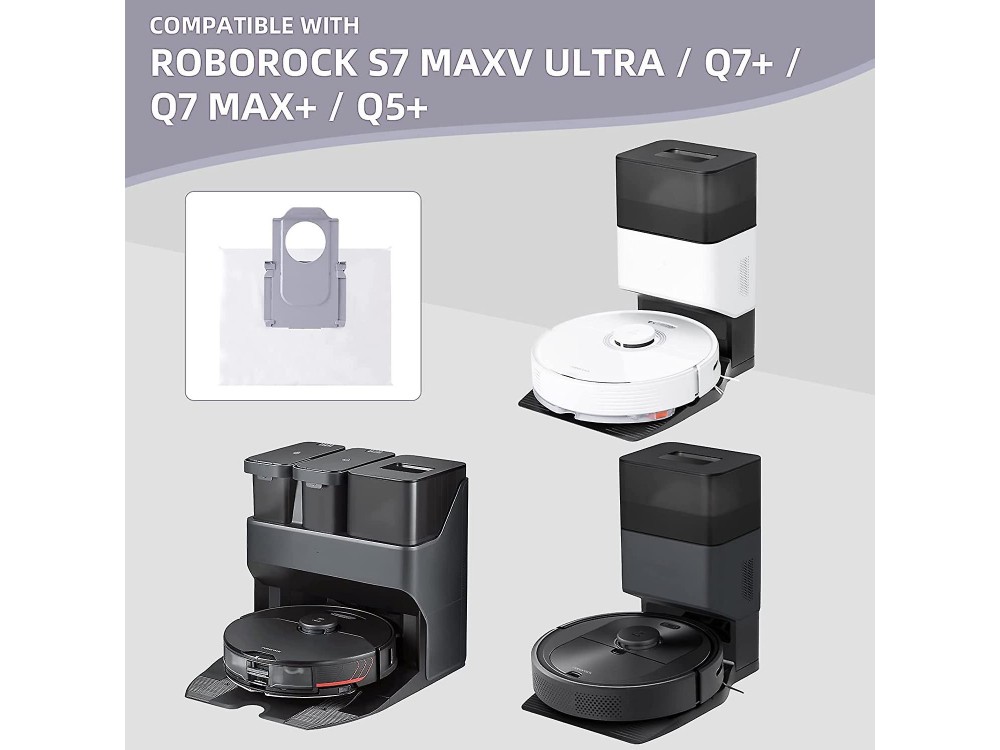 Roborock Bags for Ultra & Pure Auto-Empty Dock,Ανταλλακτικές Σακούλες Ρομποτικής Σκούπας Roborock S7 MaxV Ultra & Q7+, Σετ των 6