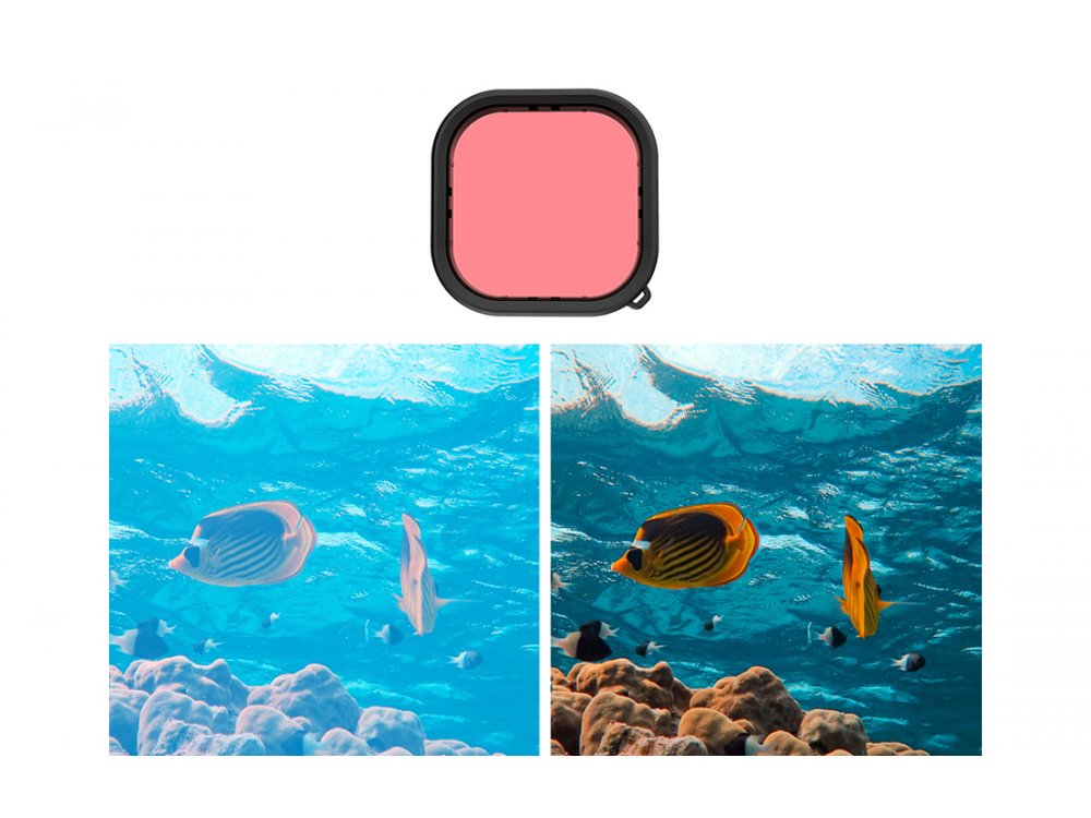 Telesin Red / Pink / Purple Lens filter set Underwater για GoPro Hero 9, Σετ Φίλτρων για Υποβρύχιες Λήψεις - GP-FLT-904