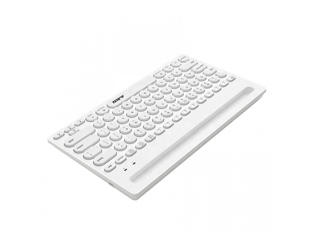 Ajazz 320i Ultra Slim Bluetooth Πληκτρολόγιο Multi-Device Keyboard με θέση για Tablet / Smartphone, Λευκό
