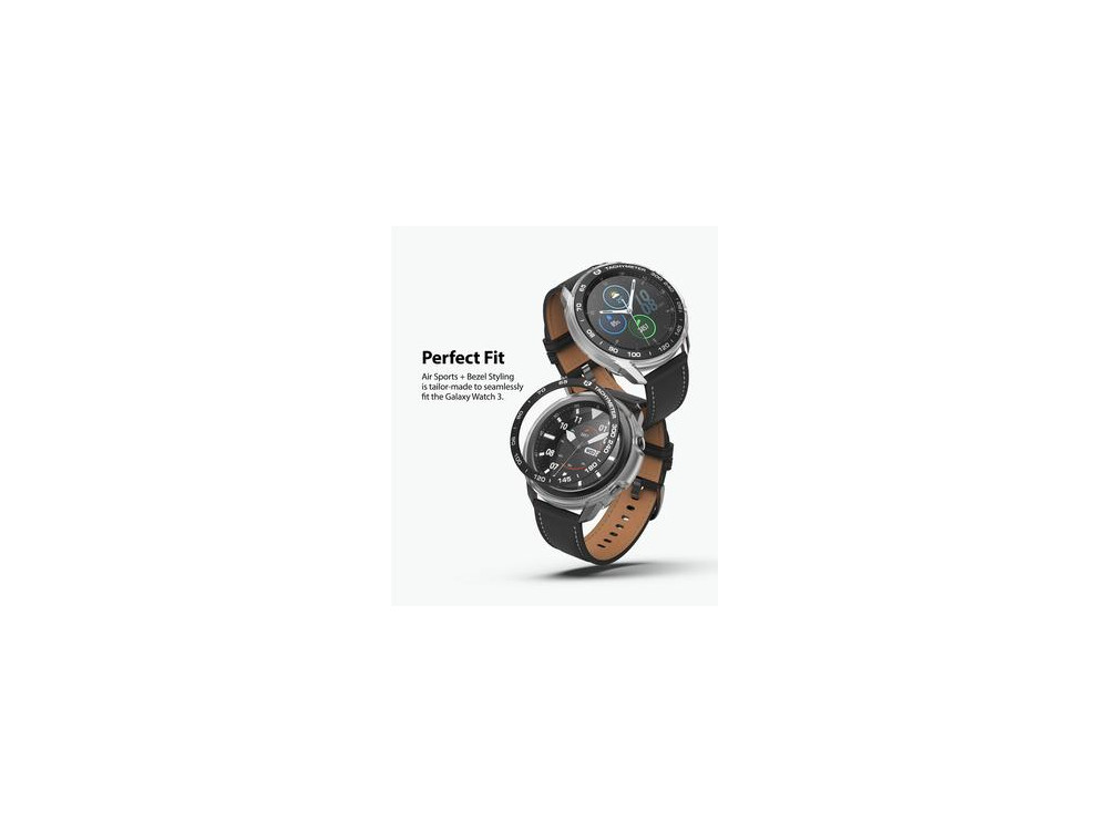 Ringke Galaxy Watch 3 45mm Air Sports + Bezel Styling Aluminum Combo Pack, Matte Clear