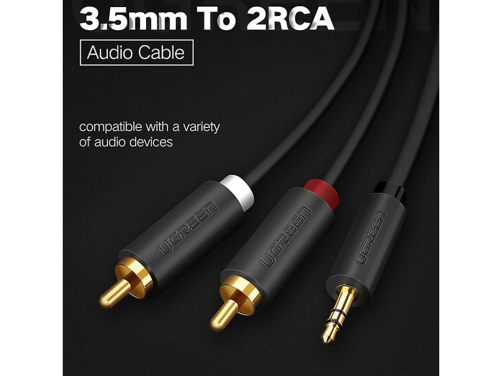 Ugreen 3.5mm Male to 2RCA Male Καλώδιο 2μ. Auxiliary Stereo Y Splitter Audio Cable
