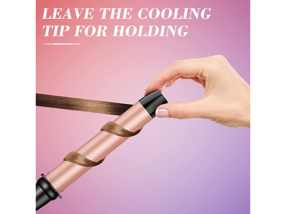 BESTOPE 5 in 1 Curling Iron Wand Set, with LCD & Temperature Control, Includes Glove + 2 Clips